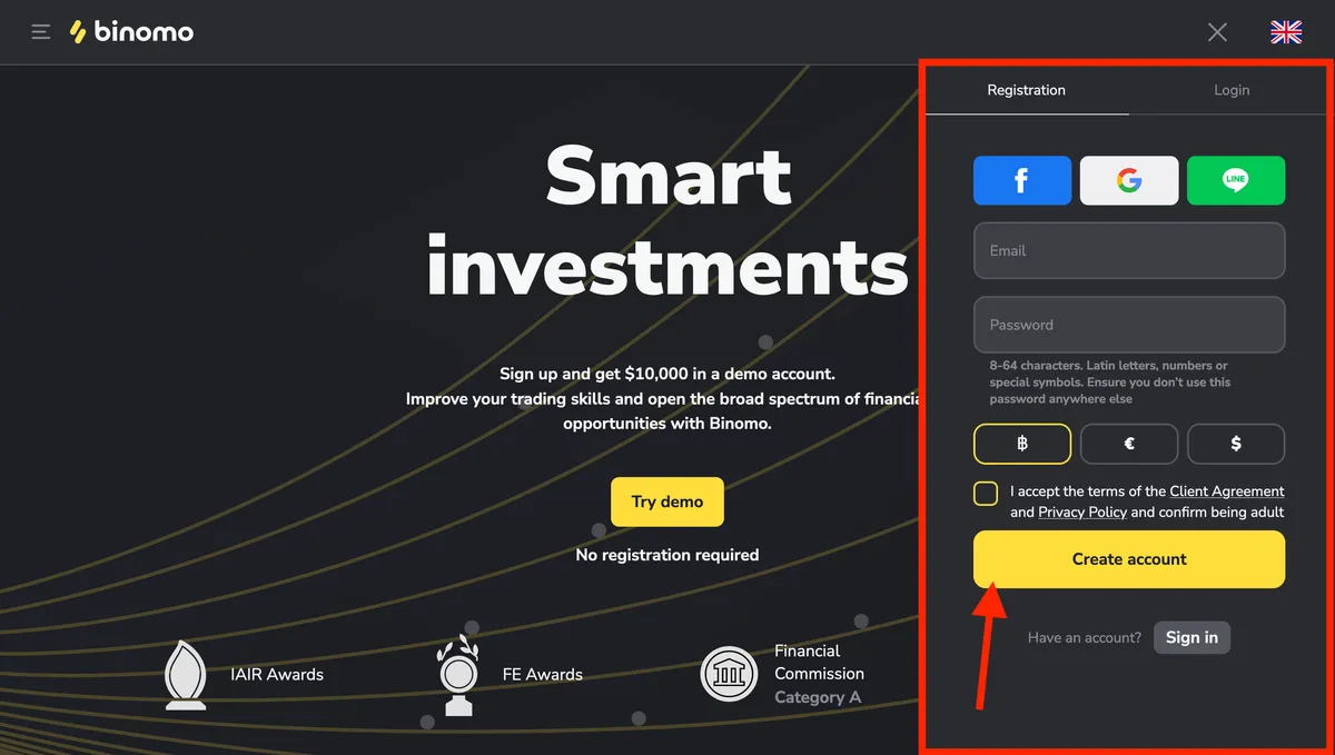 Cadastre-se para Obter Sua Conta Real