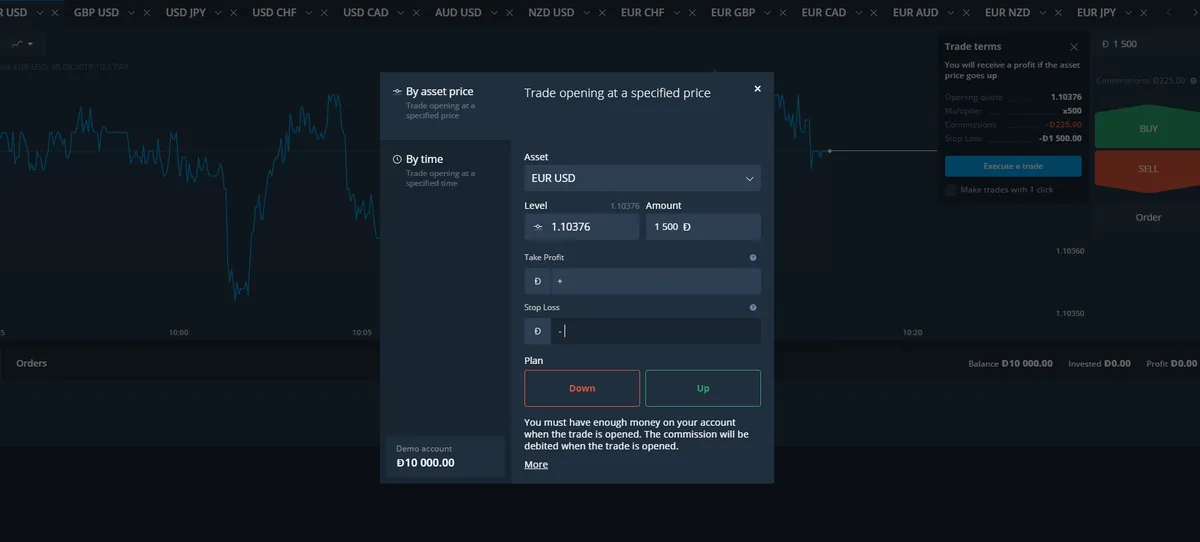 Exemplo de Negociação Forex com a Olymp Trade